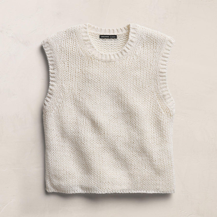 Cotton Linen Sweater Tank In Off White | James Perse Los Angeles