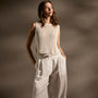 Cotton Linen Sweater Tank In Off White | James Perse Los Angeles