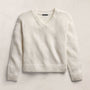 Cotton Linen V Neck Boxy Sweater In Off White | James Perse Los Angeles