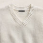 Cotton Linen V Neck Boxy Sweater In Off White | James Perse Los Angeles