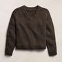 Cotton Linen V Neck Boxy Sweater In Storm | James Perse Los Angeles
