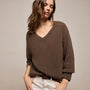 Cotton Linen V Neck Boxy Sweater In Storm | James Perse Los Angeles