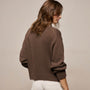 Cotton Linen V Neck Boxy Sweater In Storm | James Perse Los Angeles