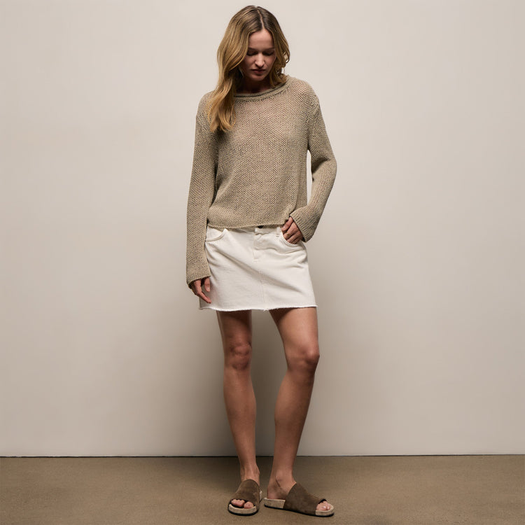 Cotton Linen Pullover Sweater - Overcast