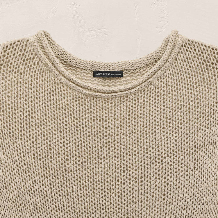 Baja Fringe Cotton Linen Tunic - Natural