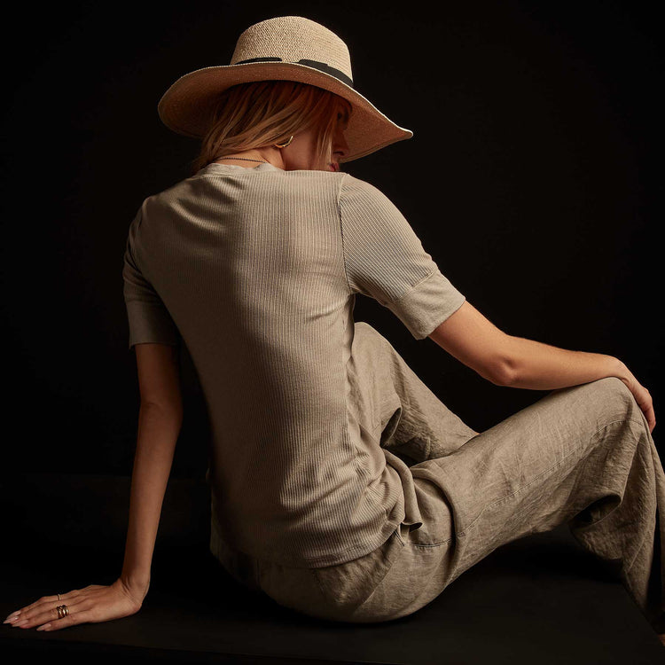 Tencel Cashmere Rib Henley - Mineral | James Perse Los Angeles