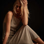 Tencel Cashmere Rib Tank Dress - Mineral | James Perse Los Angeles