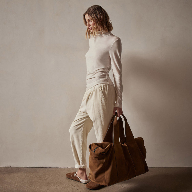 Tencel Cashmere Turtleneck in Canvas | James Perse Los Angeles