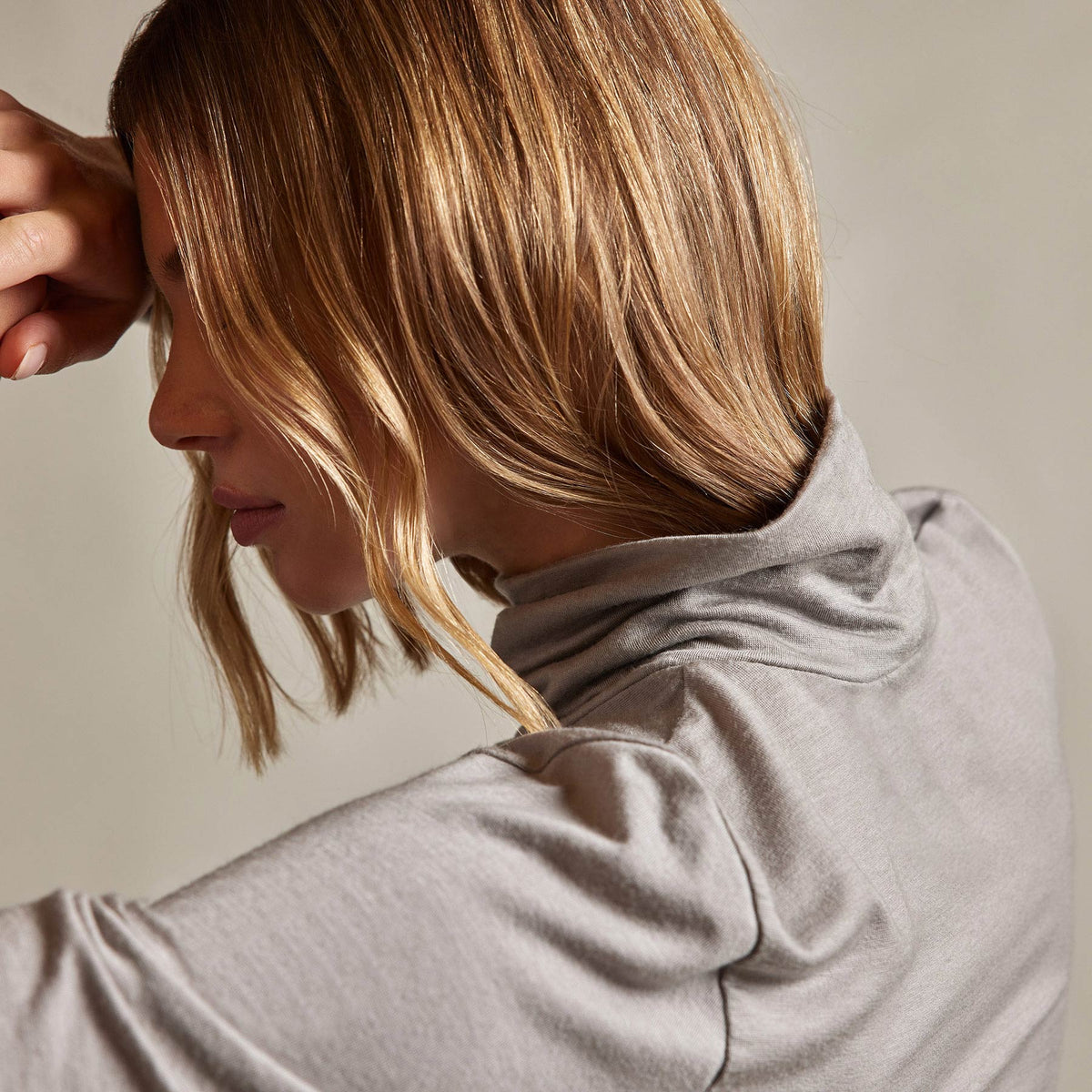 Tencel Cashmere Turtleneck in Dapple | James Perse Los Angeles
