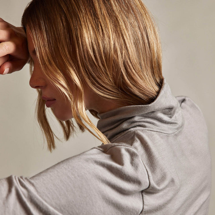 Tencel Cashmere Turtleneck in Dapple | James Perse Los Angeles