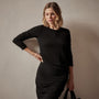 Tencel Cashmere Crewneck in Black | James Perse Los Angeles