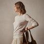 Tencel Cashmere Crewneck in Canvas | James Perse Los Angeles