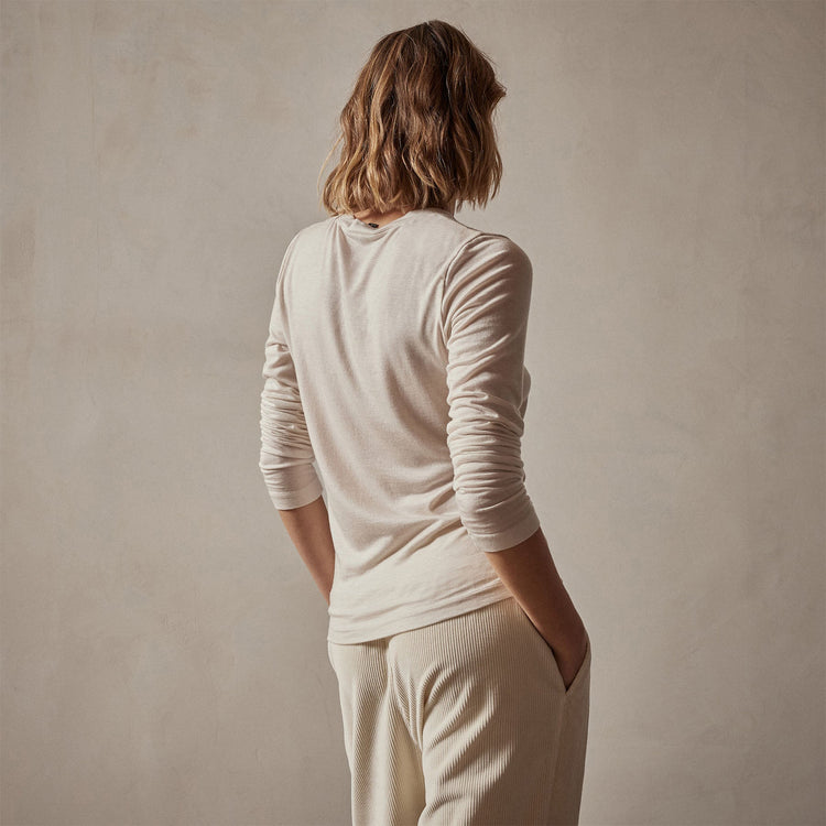 Tencel Cashmere Crewneck in Canvas | James Perse Los Angeles