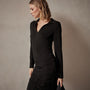 Tencel Cashmere Open Polo in Black | James Perse Los Angeles