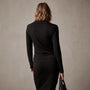 Tencel Cashmere Open Polo in Black | James Perse Los Angeles