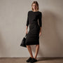 Tencel Cashmere Ruched Skirt in Black | James Perse Los Angeles