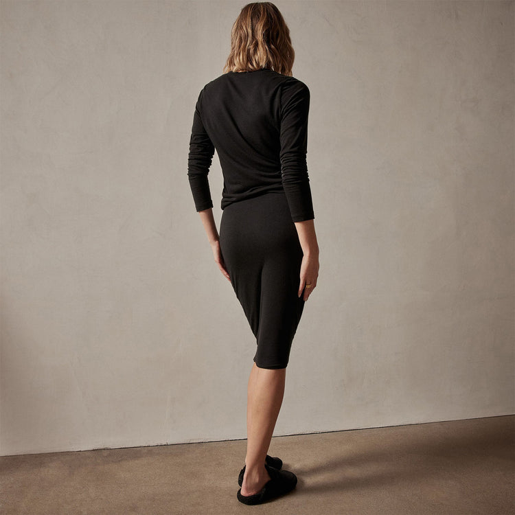 Tencel Cashmere Ruched Skirt in Black | James Perse Los Angeles