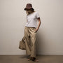 Fine Cotton Twill Crop Pant in Light Khaki | James Perse Los Angeles