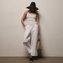 Fine Cotton Twill Crop Pant in White | James Perse Los Angeles