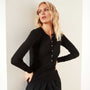 Tubular Fine Rib Henley Top - Black | James Perse Los Angeles