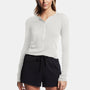 Tubular Fine Rib Henley Top In Oyster | James Perse Los Angeles