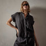 Cortez Linen Shirt  in Magma Pigment | James Perse Los Angeles