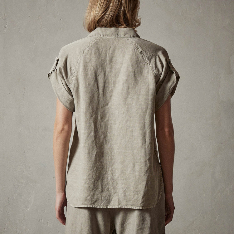 Cortez Linen Shirt in Mineral Pigment | James Perse Los Angeles