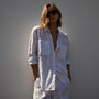 El Matador Linen Shirt in White | James Perse Los Angeles