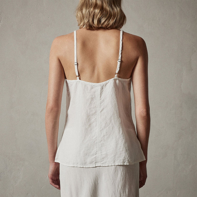 Surfside Linen Cami in Everest White Pigment | James Perse Los Angeles