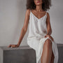 V Neck Slip Dress - Everest White Pigment | James Perse Los Angeles