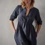 Empire Seam Open Front Dress in Blue Oil | James Perse Los Angeles 