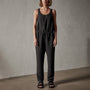 Tencel Linen Blend Romper in Black | James Perse Los Angeles