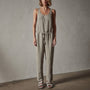 Tencel Linen Blend Romper in Silt Pigment | James Perse Los Angeles