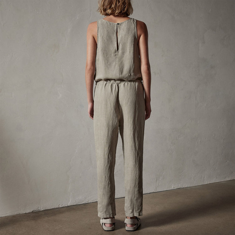 Tencel Linen Blend Romper in Silt Pigment | James Perse Los Angeles