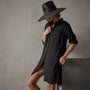 Pacific Linen Shirt Dress in Black | James Perse Los Angeles