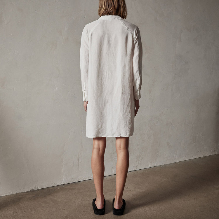 Pacific Linen Shirt Dress in Everest White Pigment | James Perse Los Angeles