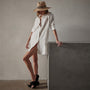 Pacific Linen Shirt Dress in Everest White Pigment | James Perse Los Angeles