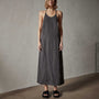Zuma Linen Halter Dress in Magma Pigment | James Perse Los Angeles