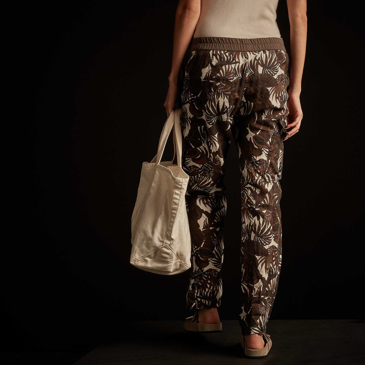 Tropical Print Linen Cargo Pant - Kona | James Perse Los Angeles