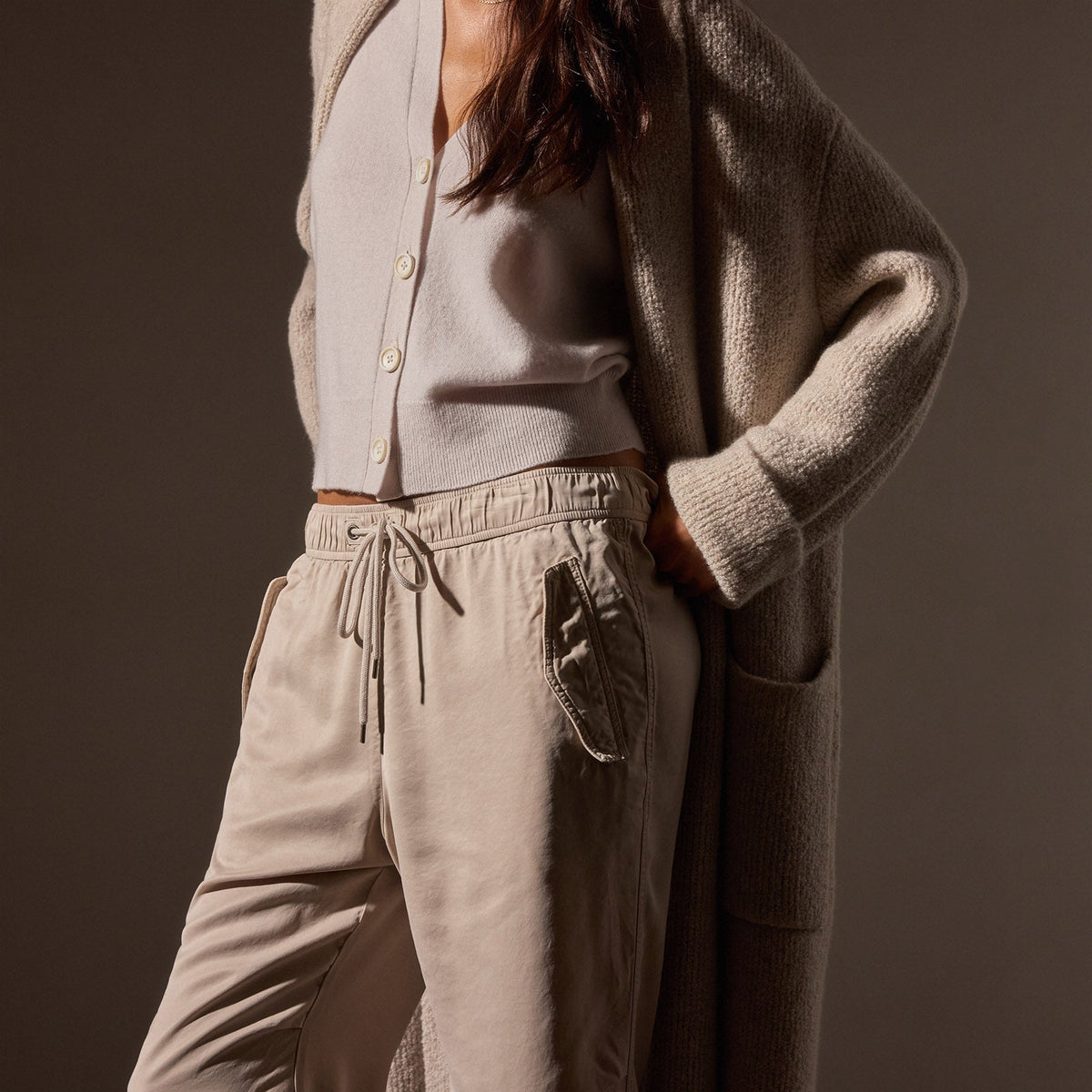 Tencel Sateen Flight Pant in Faint | James Perse Los Angeles