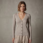 Cotton Cashmere Rib Cardigan in Toast | James Perse Los Angeles