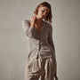 Cotton Cashmere Rib Cardigan in Toast | James Perse Los Angeles