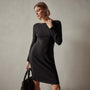 Cotton Cashmere Bateau Dress in Black | James Perse Los Angeles