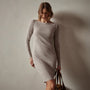 Cotton Cashmere Bateau Dress in Toast | James Perse Los Angeles