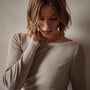 Cotton Cashmere Bateau Dress in Toast | James Perse Los Angeles