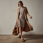 Cotton Cashmere Bateau Dress in Toast | James Perse Los Angeles