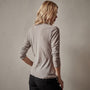 Sheer Slub Long Sleeve V Neck Tee in Dapple | James Perse Los Angeles