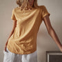 Sheer Slub Crew Neck Tee in Apricot | James Perse Los Angeles 