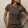 Sheer Slub Crew Neck Tee in Army Green | James Perse Los Angeles