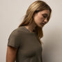 Sheer Slub Crew Neck Tee in Army Green | James Perse Los Angeles